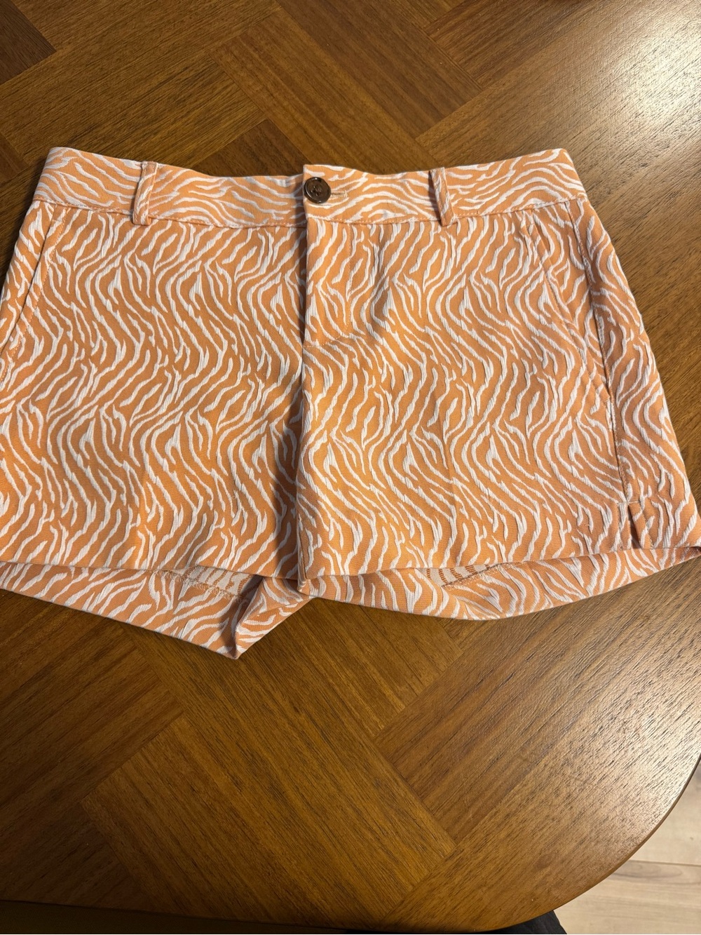 Women’s Peach Zebra Print Shorts